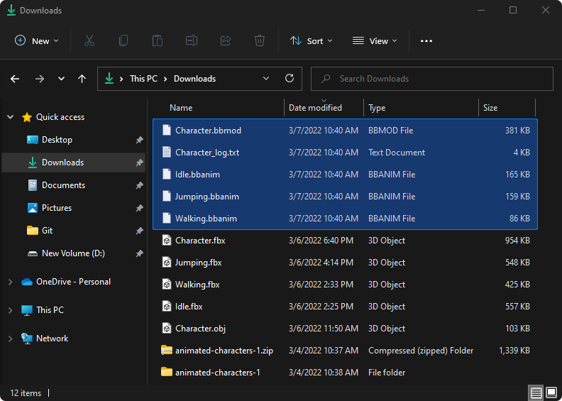 Files created by GUI